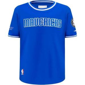 Big Boys NBA Classic Chenille Cotton Taping Tee(Royal Blue)