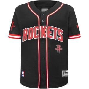 Big Boys NBA Mesh Button Down Top(Black/Red)