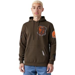 Pro Standard Mens NFL Classic Chenille Pull Over Hoodie(Brown)