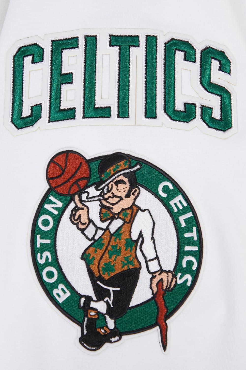 image:imagePro Standard Mens NBA Boston Celtics Classic Chenille Full Zip Hoodie White 2Xl