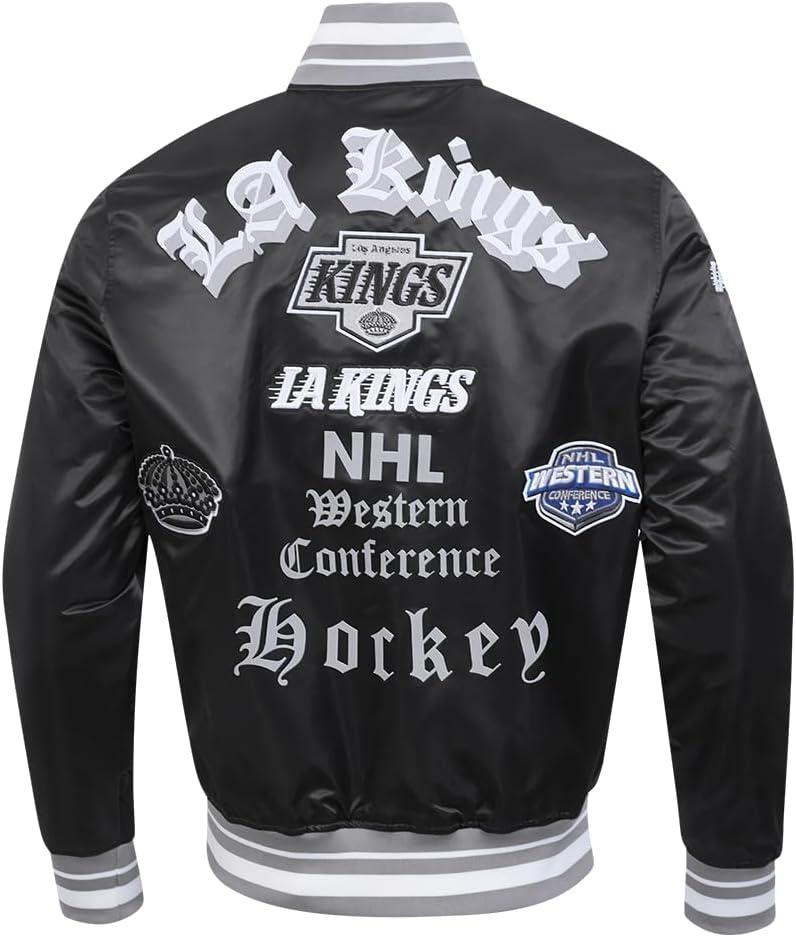 image:imagePro Standard Mens NHL Old English Satin JacketBlackGray