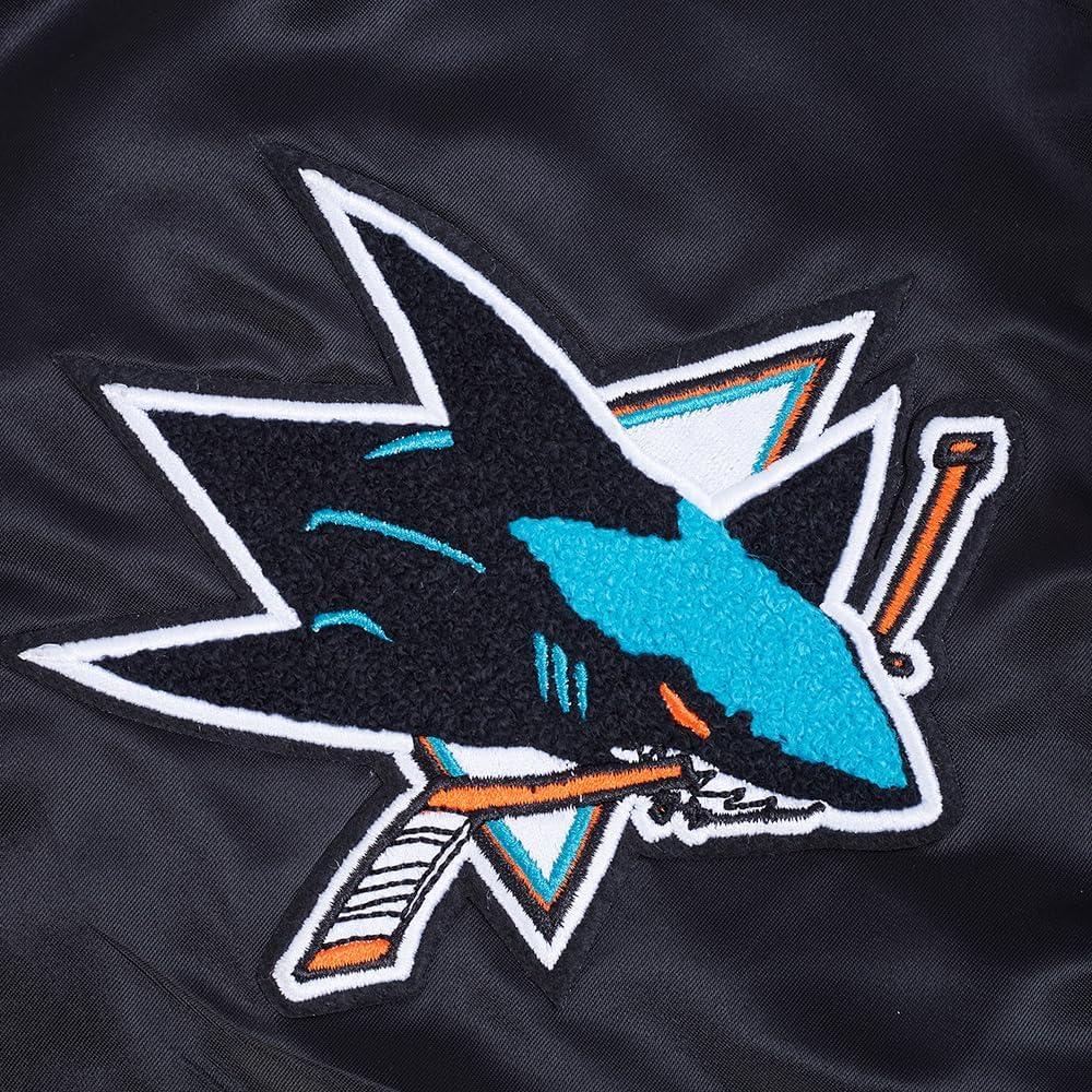 image:imagePro Standard Mens NHL Old English Satin JacketBlackGray