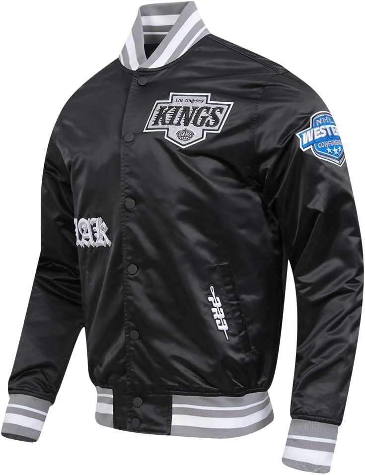 image:imagePro Standard Mens NHL Old English Satin JacketBlackGray