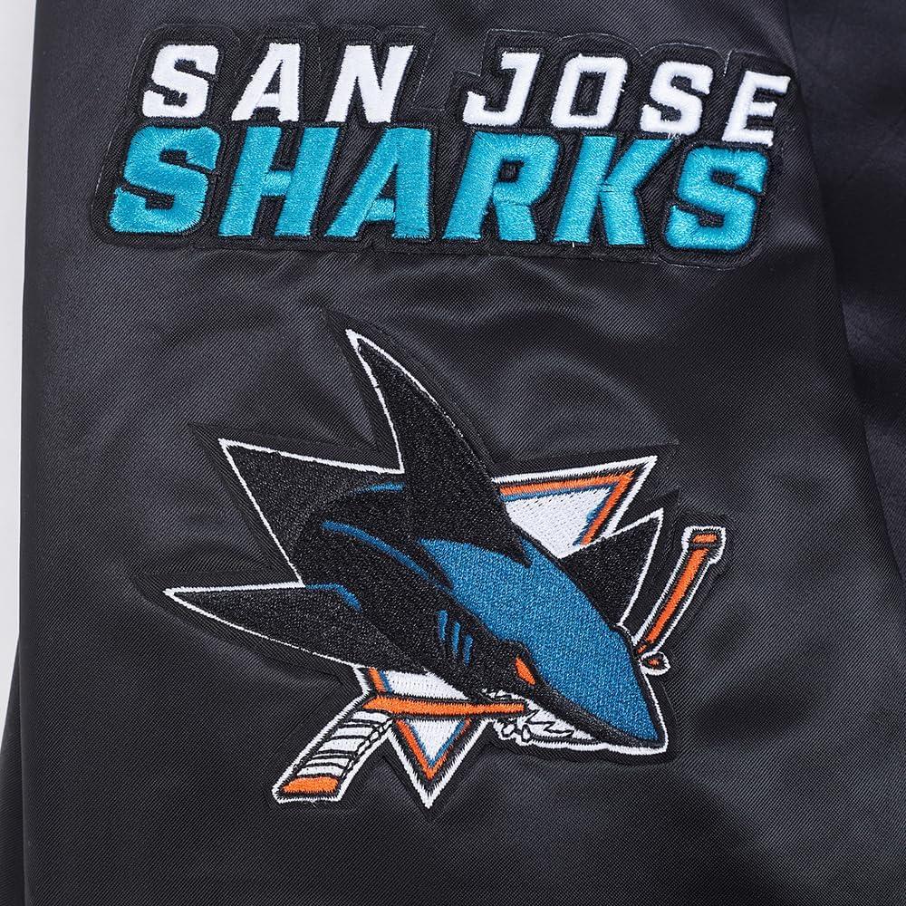 image:imagePro Standard Mens NHL Old English Satin JacketBlackGray