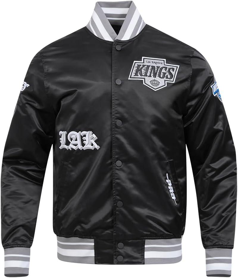 image:imagePro Standard Mens NHL Old English Satin JacketBlackGray
