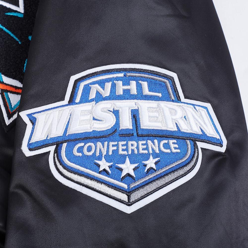 image:imagePro Standard Mens NHL Old English Satin JacketBlackGray