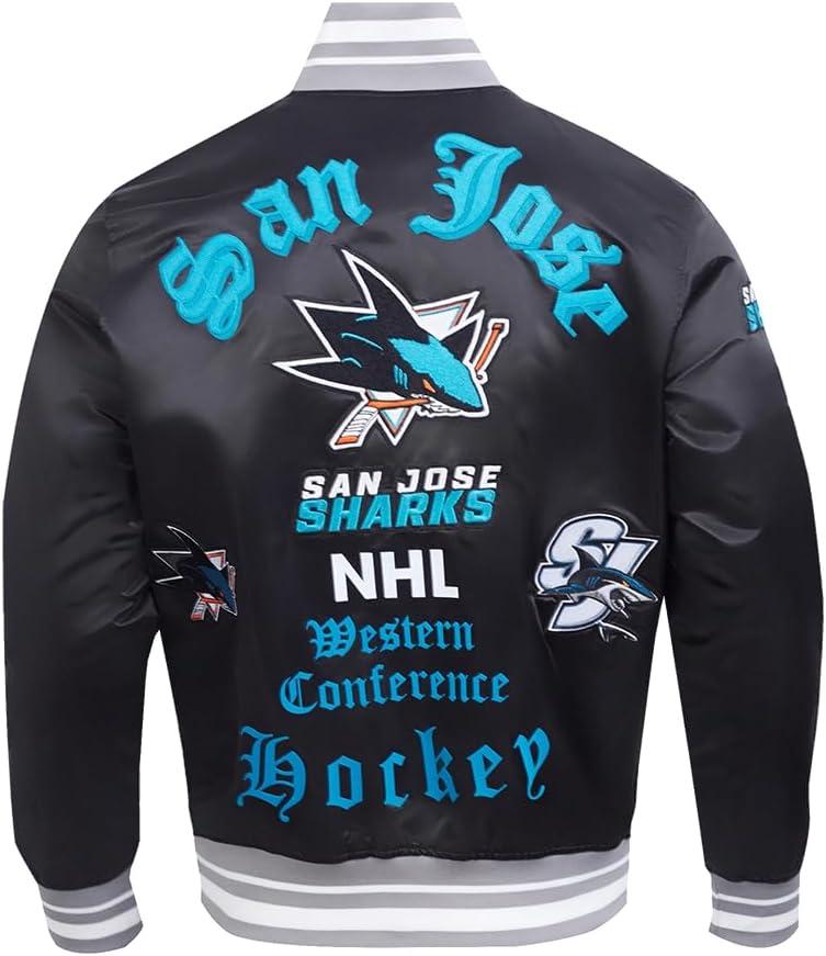 image:imagePro Standard Mens NHL Old English Satin JacketBlackGray