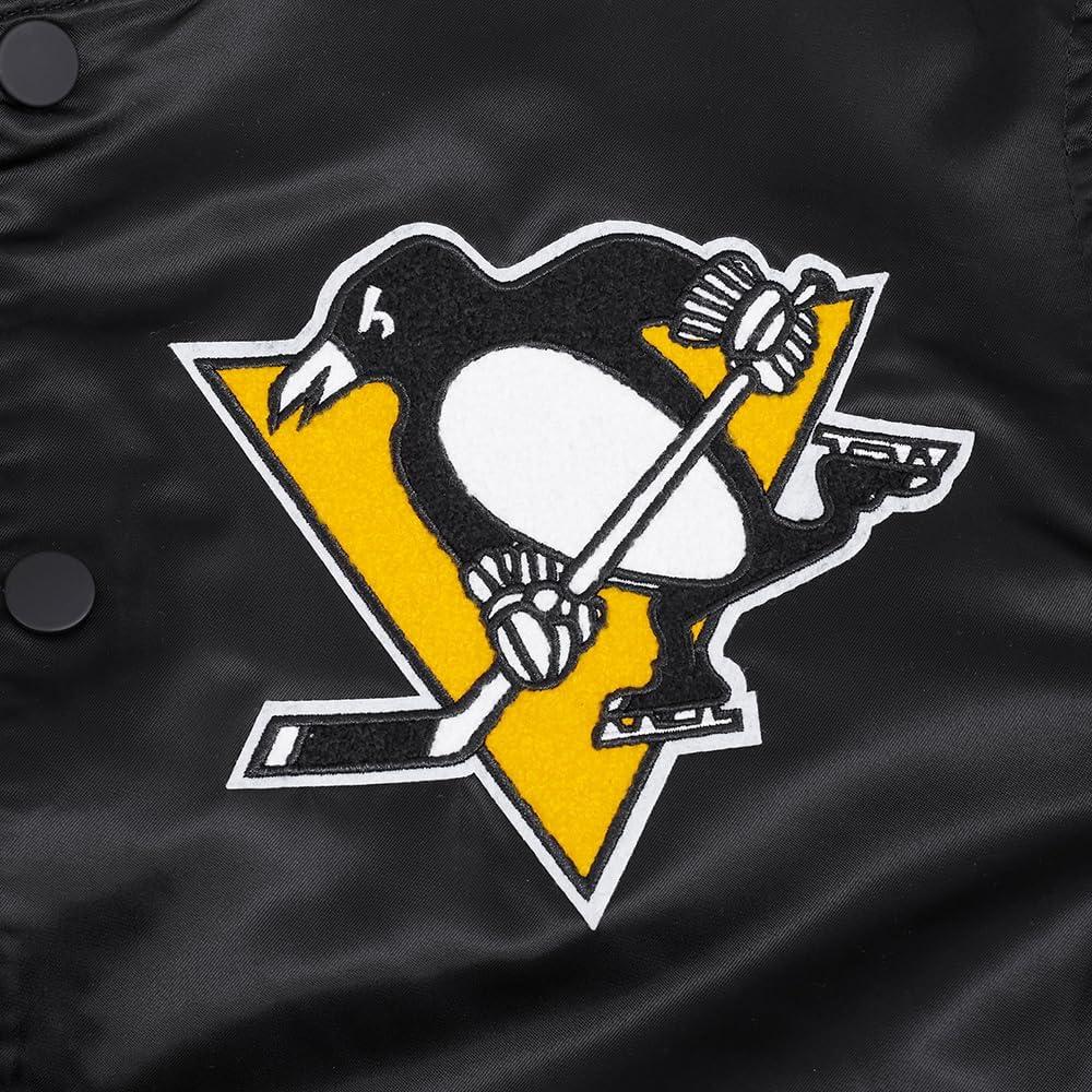 image:imagePro Standard Mens NHL Old English Satin JacketBlackYellow