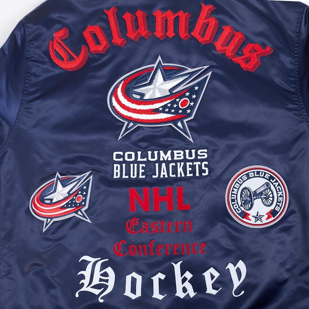 image:imagePro Standard Mens NHL Old English Satin JacketMidnight NavyRedMidnight Navy