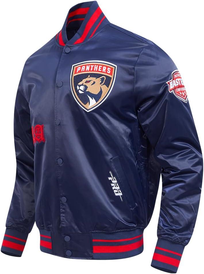 image:imagePro Standard Mens NHL Old English Satin JacketMidnight NavyRedMidnight Navy