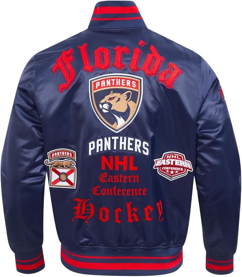 image:imagePro Standard Mens NHL Old English Satin JacketMidnight NavyRedMidnight Navy