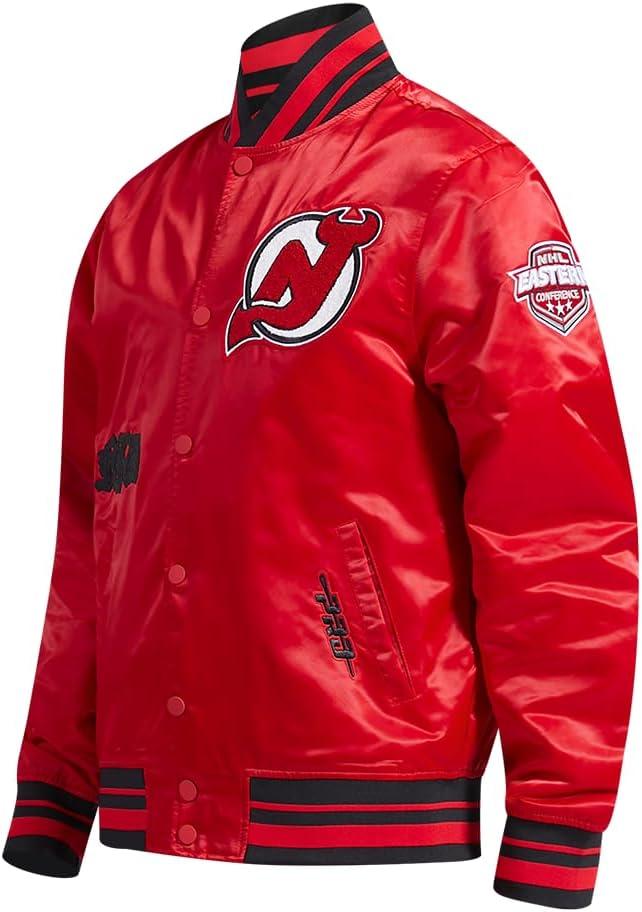 image:imagePro Standard Mens NHL Old English Satin JacketRedBlack