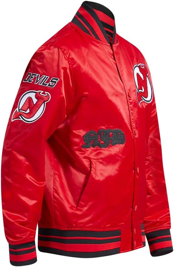 image:imagePro Standard Mens NHL Old English Satin JacketRedBlack