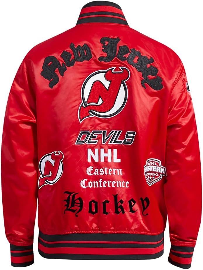 image:imagePro Standard Mens NHL Old English Satin JacketRedBlack