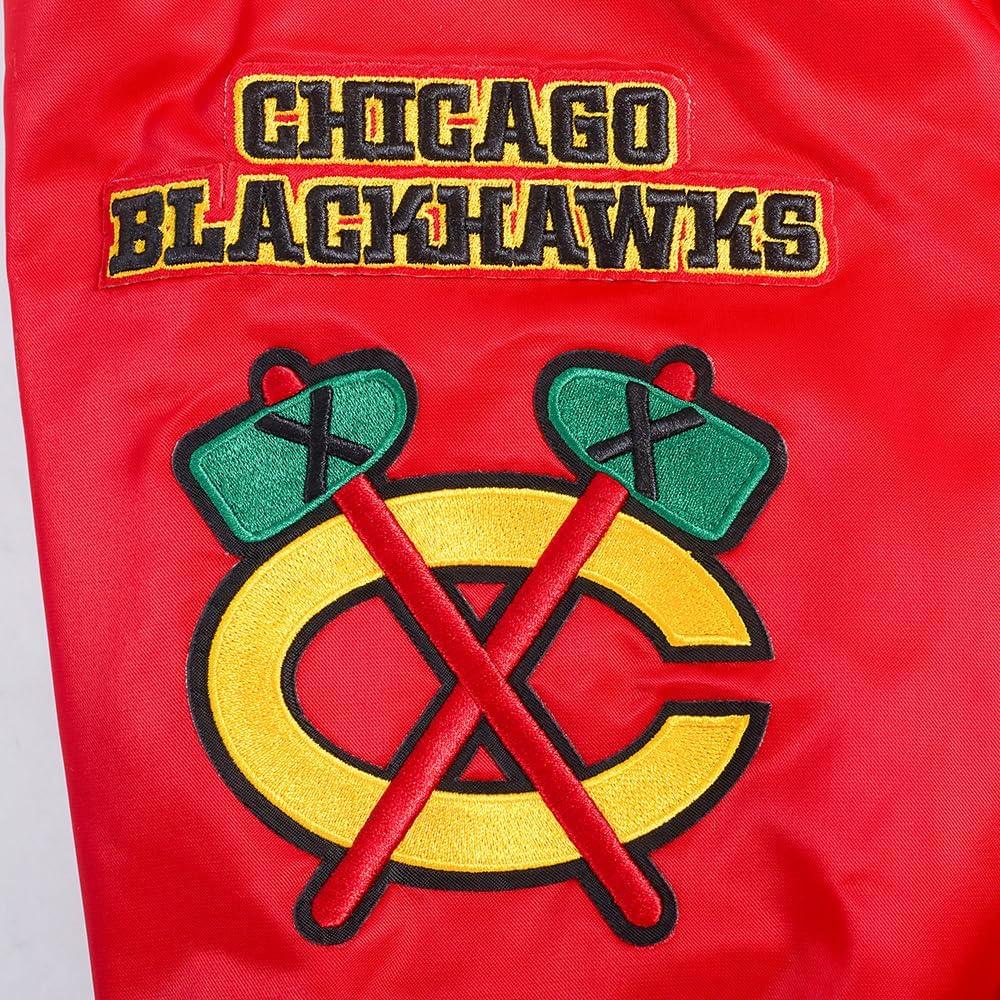 image:imagePro Standard Mens NHL Old English Satin JacketRedBlack