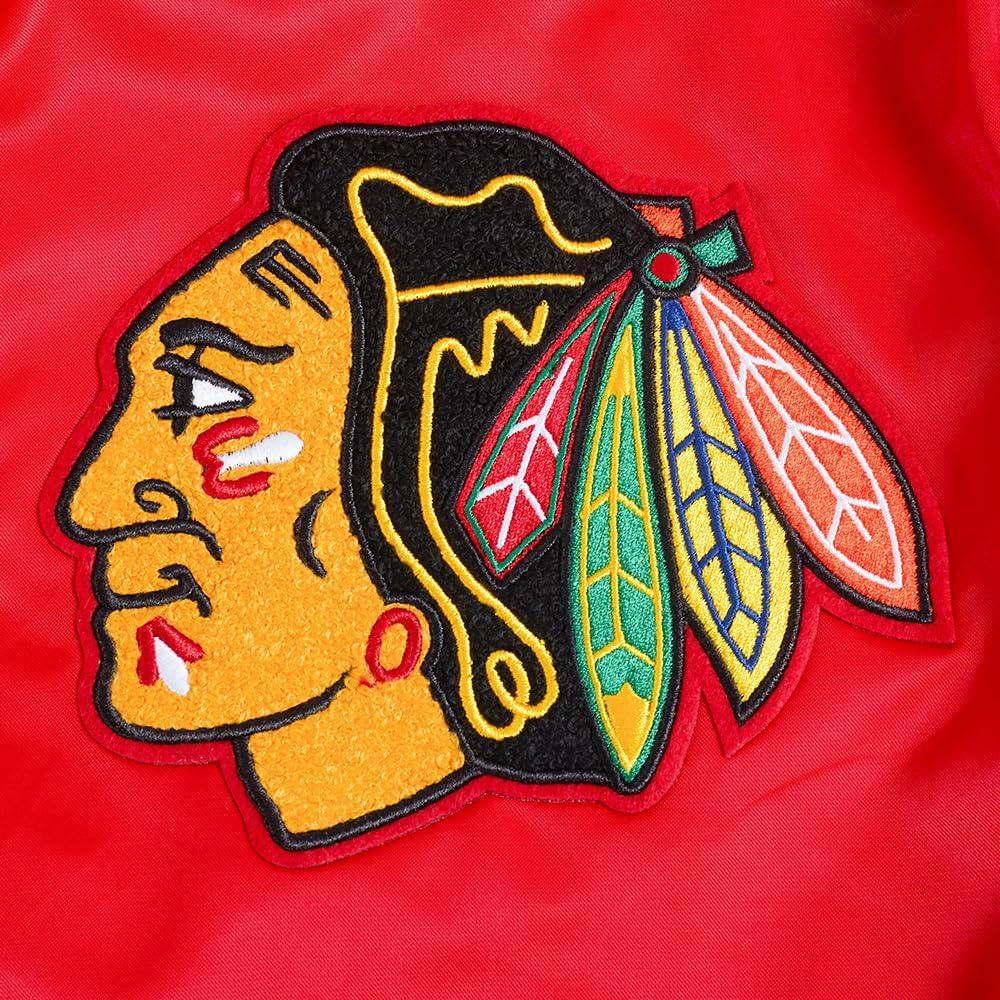 image:imagePro Standard Mens NHL Old English Satin JacketRedBlack