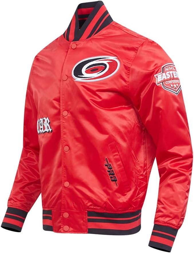 image:imagePro Standard Mens NHL Old English Satin JacketRedBlack