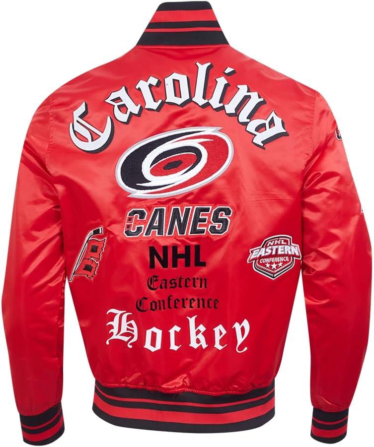 image:imagePro Standard Mens NHL Old English Satin JacketRedBlack