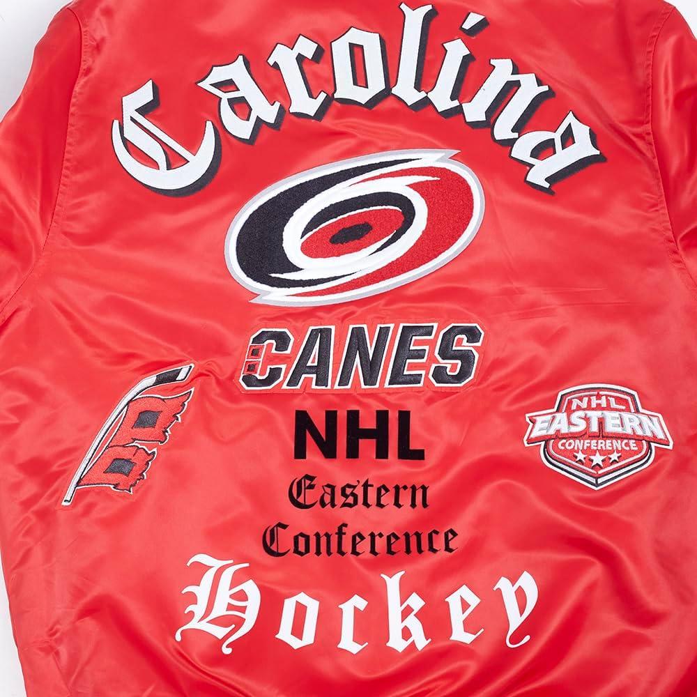 image:imagePro Standard Mens NHL Old English Satin JacketRedBlack