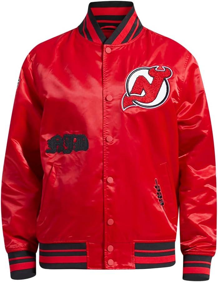 image:imagePro Standard Mens NHL Old English Satin JacketRedBlack