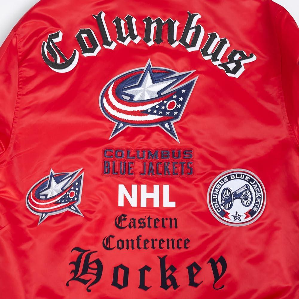 image:imagePro Standard Mens NHL Old English Satin JacketRedMidnight NavyRed