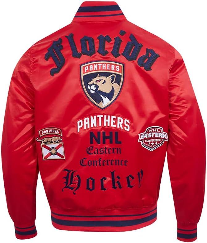 image:imagePro Standard Mens NHL Old English Satin JacketRedMidnight NavyRed