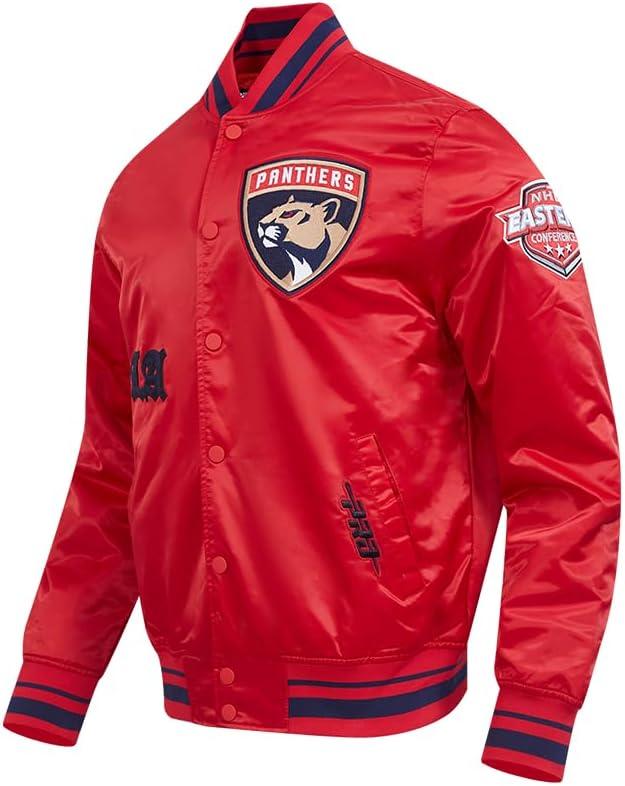 image:imagePro Standard Mens NHL Old English Satin JacketRedMidnight NavyRed