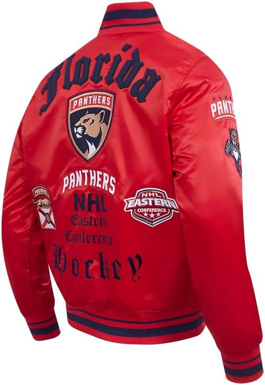 image:imagePro Standard Mens NHL Old English Satin JacketRedMidnight NavyRed