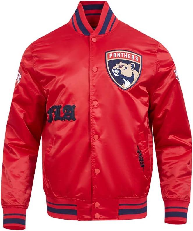 image:imagePro Standard Mens NHL Old English Satin JacketRedMidnight NavyRed