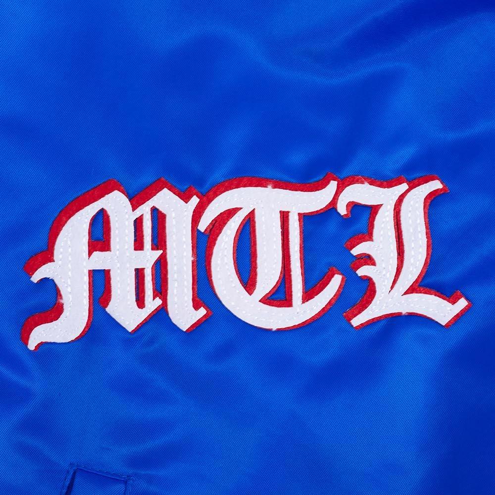 image:imagePro Standard Mens NHL Old English Satin JacketRoyal BlueRed