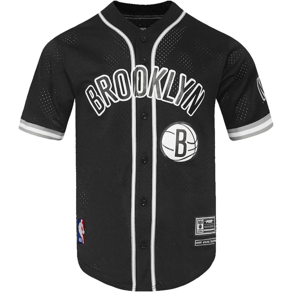 image:imagePro Standard NBA Mens Mens NBA Mesh Button Down TopBlackGray