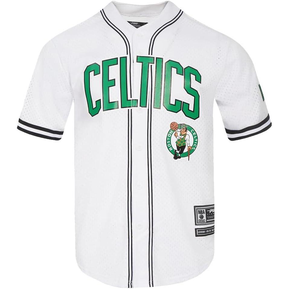 image:imagePro Standard NBA Mens Mens NBA Mesh Button Down TopWhiteBlackWhite