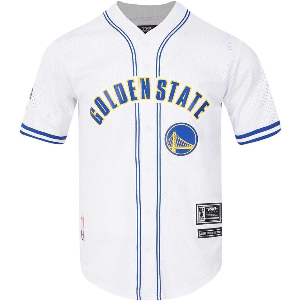 image:imagePro Standard NBA Mens Mens NBA Mesh Button Down TopWhiteRoyal Blue