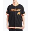 Mens NBA Classic Chenille Button Down(Black/Orange)