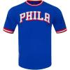 Mens NBA Classic Chenille Short Sleeve Tee(Royal Blue/Red)
