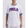 Mens NBA Classic Chenille Short Sleeve Tee(White/Royal Blue)