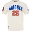 Pro Standard Mens NBA New York Knicks Classic Player Short Sleeve Taping Tee(Eggshell/Royal Blue)
