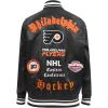 Pro Standard Mens NHL Old English Satin Jacket(Black)