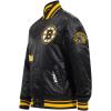 Pro Standard Mens NHL Old English Satin Jacket(Black/Yellow)