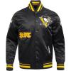 Pro Standard Mens NHL Old English Satin Jacket(Black/Yellow)
