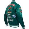 Pro Standard Mens NHL Old English Satin Jacket(Forest Green)