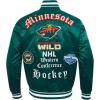 Pro Standard Mens NHL Old English Satin Jacket(Forest Green)