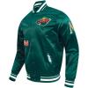 Pro Standard Mens NHL Old English Satin Jacket(Forest Green)
