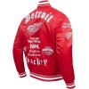 Pro Standard Mens NHL Old English Satin Jacket(Red)