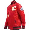 Pro Standard Mens NHL Old English Satin Jacket(Red/Black)