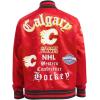 Pro Standard Mens NHL Old English Satin Jacket(Red/Black)