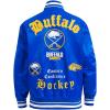 Pro Standard Mens NHL Old English Satin Jacket(Royal Blue)