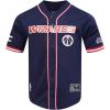 Pro Standard NBA Mens Mens NBA Mesh Button Down Top(Midnight Navy/Red)
