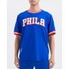 Mens NBA Classic Chenille Short Sleeve Tee(Royal Blue/Red)