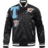 Pro Standard Mens NBA Mash Up Satin Jacket(Black)